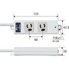 T-WRMK3250LG/RS 電源タップ 延長コード 2個口 3P マグネット 固定用フック穴付 抜け止め 雷ガード LED付 工事用 RoHS OAタップ エレコム 76081914