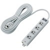電源タップ 3P 4個口 マグネット付 固定用フック穴付 抜け防止 雷サージ防止 LED付 工事用 RoHS OAタップ エレコム