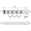 T-WRMK3430LG/RS 電源タップ 延長コード 4個口 3P マグネット 固定用フック穴付 抜け止め 雷ガード LED付 工事用 RoHS OAタップ エレコム 76081923