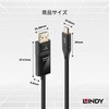 43303 USB3.1 Type-C to DisplayPort HDR アクティブ変換ケーブル LINDY 76157396