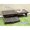 DE-18058-3PSET デッキ縁台 幅180cm 3点セット 板厚35mm 住まいスタイル 76404729