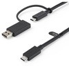 USB Type-C ケーブル/1m/USB-C - USB-A変換アダプタ付き/USB-C - USB-C (10Gbps & 100W PD対応)/USB-A - USB-C (5Gbps対応) StarTech.com
