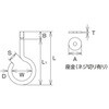EA638MG-40 吊りフック/アンカー付(ステンレス/スチール製) エスコ 76544835