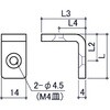 EA976CB-35 30・40角兼用 L型ブラケット(1つ穴) エスコ 76598516