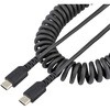 高耐久USB-C ケーブル/コイル(伸縮)型/アラミド繊維補強/オス-オス/USB 2.0 Type-C ケーブル/タイプC 充電 カールコード StarTech.com