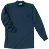 25004 日本製 長袖ハイネックTシャツ(ポケット付き) 紺 L 川島商事 77480107