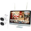 WTW-EG2616WHAX-16-2TB+WTW-EGR2319SFWX 2台 無線式 防犯カメラ、16インチディスプレイと標準赤外線カメラ 1～10台セット (Wi-Fi NVR) 16CHモデル 塚本無線 78058018