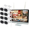 WTW-EG2616WHAX-16-4TB+WTW-EGR2319SFWX 8台 無線式 防犯カメラ、16インチディスプレイと標準赤外線カメラ 1～10台セット (Wi-Fi NVR) 16CHモデル 塚本無線 78057905