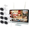 WTW-EG2616WHAX-16-2TB+WTW-EGR2319SFWX2 6台 無線式 防犯カメラ、16インチディスプレイと標準赤外線カメラ 1～10台セット (Wi-Fi NVR) 16CHモデル 塚本無線 78057957
