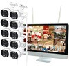WTW-EG2616WHAX-16-2TB+WTW-EGR2319SFWX 10台 無線式 防犯カメラ、16インチディスプレイと標準赤外線カメラ 1～10台セット (Wi-Fi NVR) 16CHモデル 塚本無線 78057991