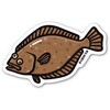 ヒラメ お魚イラストステッカーL(ラージサイズ) B-GROUND 78062961