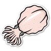 アオリイカ(メス) お魚イラストステッカーL(ラージサイズ) B-GROUND 78063031