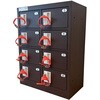 NKDM-0204D/RED 【バンド赤】脱衣場向貴重品ロッカー木目調(2列4段) 仁張工作所 78086831
