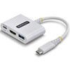 168W-USBC-MULTIPORT マルチポートアダプター/USB-C接続/シングルモニター/4K60Hz HDMI/140W PD/1x USB-A/ホワイト/MacBook Dell HP iPad対応 USB Type-Cハブ StarTech.com 78164409