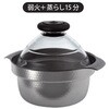 フタがガラスの IH 対応ご飯釜雪平 HARIO