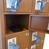 NPLM-104L/BLUE 【バンド青】脱衣場向木目調パーソナルロッカー(1列4段) 仁張工作所 79521551