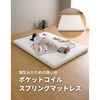 UPM-D(WH)R ポケットコイルマットレス 硬め 薄型 厚さ9cm カバーが洗える YAMAZEN(山善) 79521955