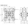 ADD-15-AL-TST エア駆動式ダイアフラムポンプ アルミモデル エイチツー 79803808