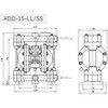 ADD-15-LL-TLT エア駆動式ダイアフラムポンプ ステンレスモデル(316) エイチツー 79803826