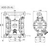 ADD-25-AL-TST エア駆動式ダイアフラムポンプ アルミモデル エイチツー 79803860