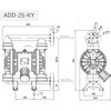 ADD-25-KY-TKT エア駆動式ダイアフラムポンプ PVDFモデル エイチツー 79803896
