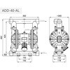 ADD-40-AL-TST エア駆動式ダイアフラムポンプ アルミモデル エイチツー 79803905