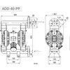 ADD-40-PP-TPT エア駆動式ダイアフラムポンプ PPモデル エイチツー 79803939