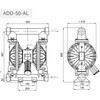 ADD-50-AL-TST エア駆動式ダイアフラムポンプ アルミモデル エイチツー 79803957