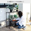 YLOR-939F3(BK) ガーデン収納ラック フラワースタンド プランターラック YAMAZEN(山善) 79818308
