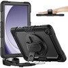 サムスンGalaxy Tab A9+ 対応 11インチ 耐衝撃 ケース ペン収納 360度回転スタンド ハンドストラップ ショルダーストラップ付 落下防止 互換品 メディアカバーマーケット