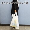 TE50 取っ手付ポリ袋 乳白 100枚 ハウスホールドジャパン 79830330