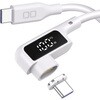 ディスプレイ表示付き L字型マグネットシリコンケーブル CtoC 100W ホワイト CIO