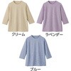 821719-12 821719 7分袖幾何柄ジャカードTシャツ ケアファッション 80099315
