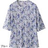 98418-02 98418 5分袖オパール花柄Tシャツ ケアファッション 80156986