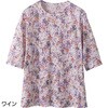 98418-21 98418 5分袖オパール花柄Tシャツ ケアファッション 80156828