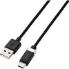 MPA-ACECMW15BK USB-A to USB-C ケーブル 片側磁石 固定 ナイロンメッシュ エレコム 80782917