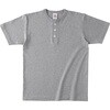 オープンエンド マックスウェイト ヘンリーネックTシャツ ヘザーグレー XL フェリック