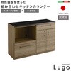 日本製 特殊鋼板を使った組み合わせキッチンカウンター【Lugo-ルゴ-】120cm 引き出し収納+ゴミ箱上カウンター ホームテイスト