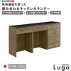 日本製 特殊鋼板を使った組み合わせキッチンカウンター 180cm ゴミ箱上カウンター+ゴミ箱上カウンター+扉収納 ホームテイスト