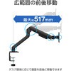 GH-AMGA1-WH 液晶モニターアーム ガススプリング 1画面 クランプ/グロメット式 グリーンハウス 81293488