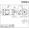 0.4Kw VTFOA-FKN 4P 三相 0.4Kw VTFOA-FKN 4P フランジ取付 全閉外扇屋外型 モータ 日東電工 81318977