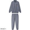 822322-12 822322 麻混楊柳ポロ衿上下スーツ ケアファッション 81354126