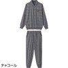 822322-33 822322 麻混楊柳ポロ衿上下スーツ ケアファッション 81353977