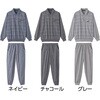 822322-22 822322 麻混楊柳ポロ衿上下スーツ ケアファッション 81353907