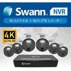 Swann 防犯カメラ 屋外 屋内対応 4K 6台セット NVRレコーダー 8ch 2TB 警告ライト IP66 熱検知機能 SWANN(スワン)