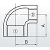 40A×25A 径違いエルボ 可鍛鋳鉄製管継手(黒) 日本継手(旧:JFE継手) 82056506