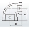 100A×40A 径違いエルボ 可鍛鋳鉄製管継手(黒) 日本継手(旧:JFE継手) 82272736