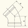 150A 45°エルボ ハウジング形管継手(ベストジョイント) グルーブ形 No.7111 めっき品 日本継手(旧:JFE継手) 82268360