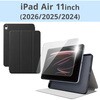 TB-A26MSASTBK iPad Air ケース 11インチ(M4/M3/M2) マグネット式フラップ フリーアングル 衝撃吸収 ガラスフィルム付 エレコム 82511086