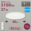LE-YH37D12Y-W40 LEDシーリングライト 12畳用 調光 リモコン付 昼光色 オーム電機 82512301